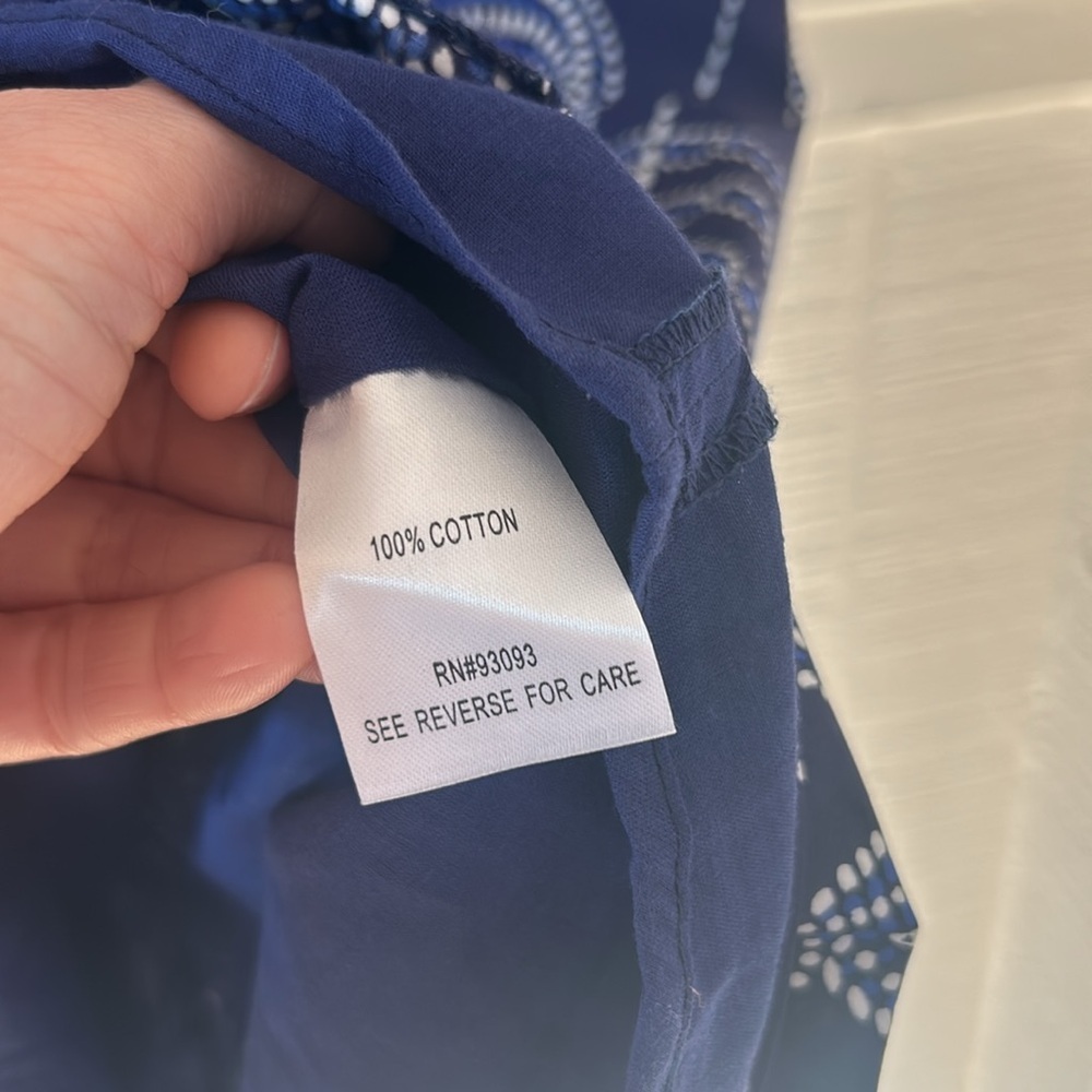 Tyler Boe Beautiful Blue Dress size 10 100% Cotton Natural Fibers - Picture 6 of 8